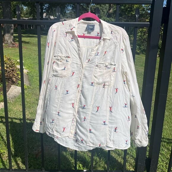 Anthropologie Maeve Larkin Ski Resort Button Down Blouse - Picture 3 of 10